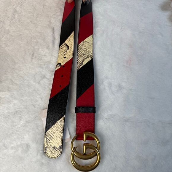 Gucci Gg Marmont Wide Belt In Black - Picture 4 of 14